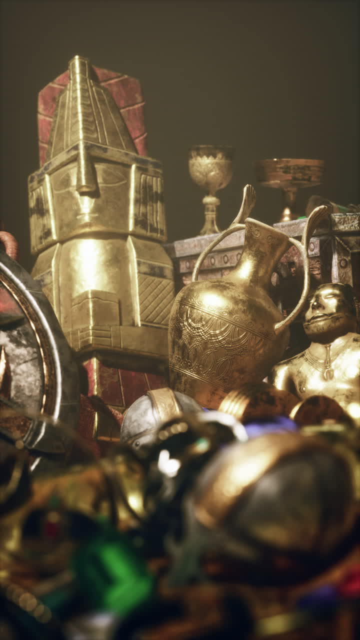 artefactos y estatuas de oro