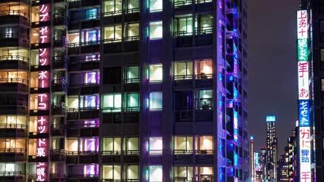 night view of illuminated buildings in tokyo