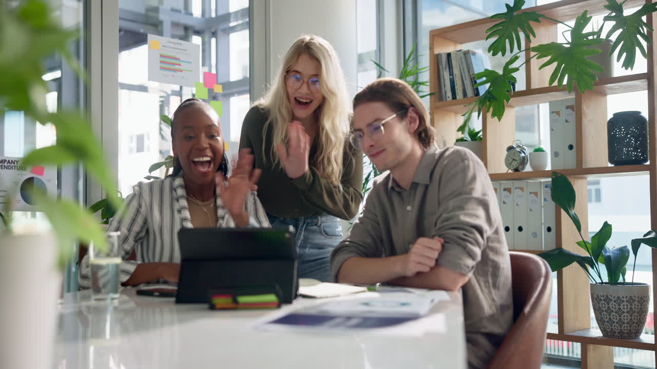 Business team collaborating in a modern office