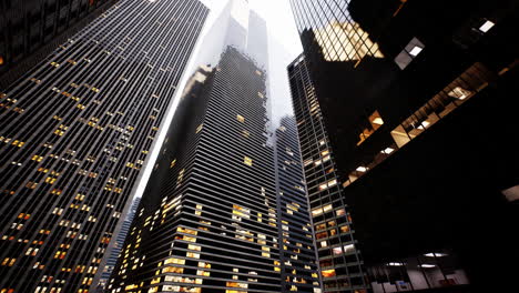 stunning night view of skyscrapers in a modern city