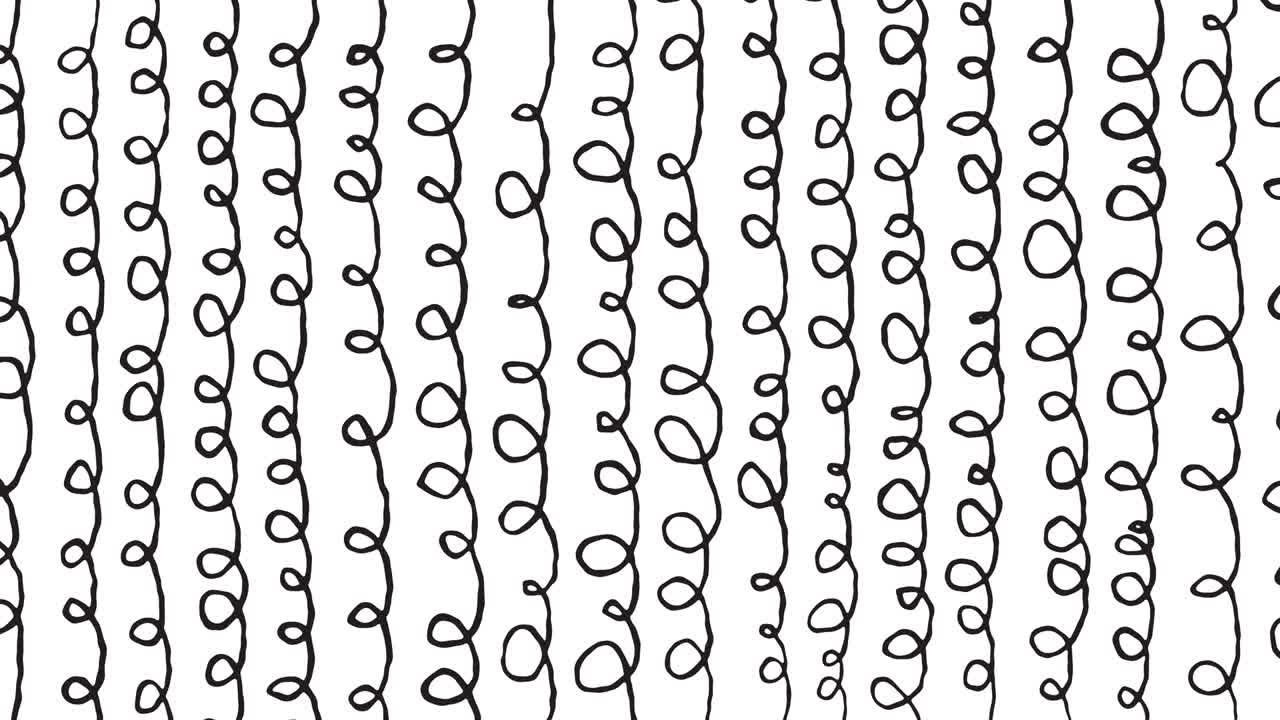 Abstract funny hand drawn curved lines on white background. Cartoon cute element in trendy vintage stop motion style. Seamless loop doodle sketch animation for creative design project.