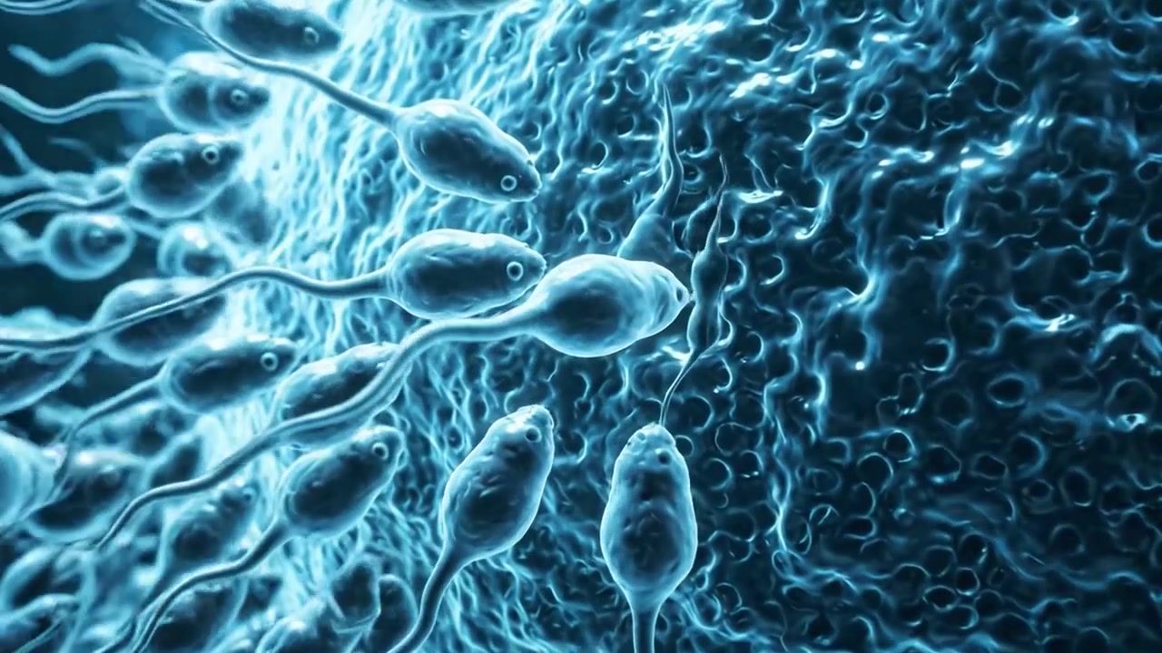 Dynamic Interaction between Sperm and Egg Cells: A Close-Up Exploration of Cellular Reproduction Mechanisms in Fluid Environments