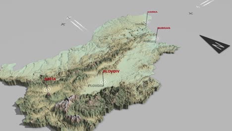 3d terrain map bulgaria