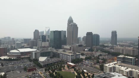 Aerial-view-of-a-vibrant-urban-skyline-with-skyscrapers-and-residential-buildings