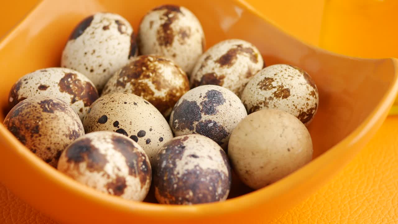 Quail Eggs in an Orange Bowl