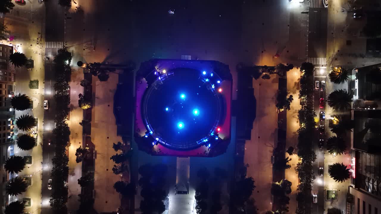 cenital drone shot of mexico city colors during pride