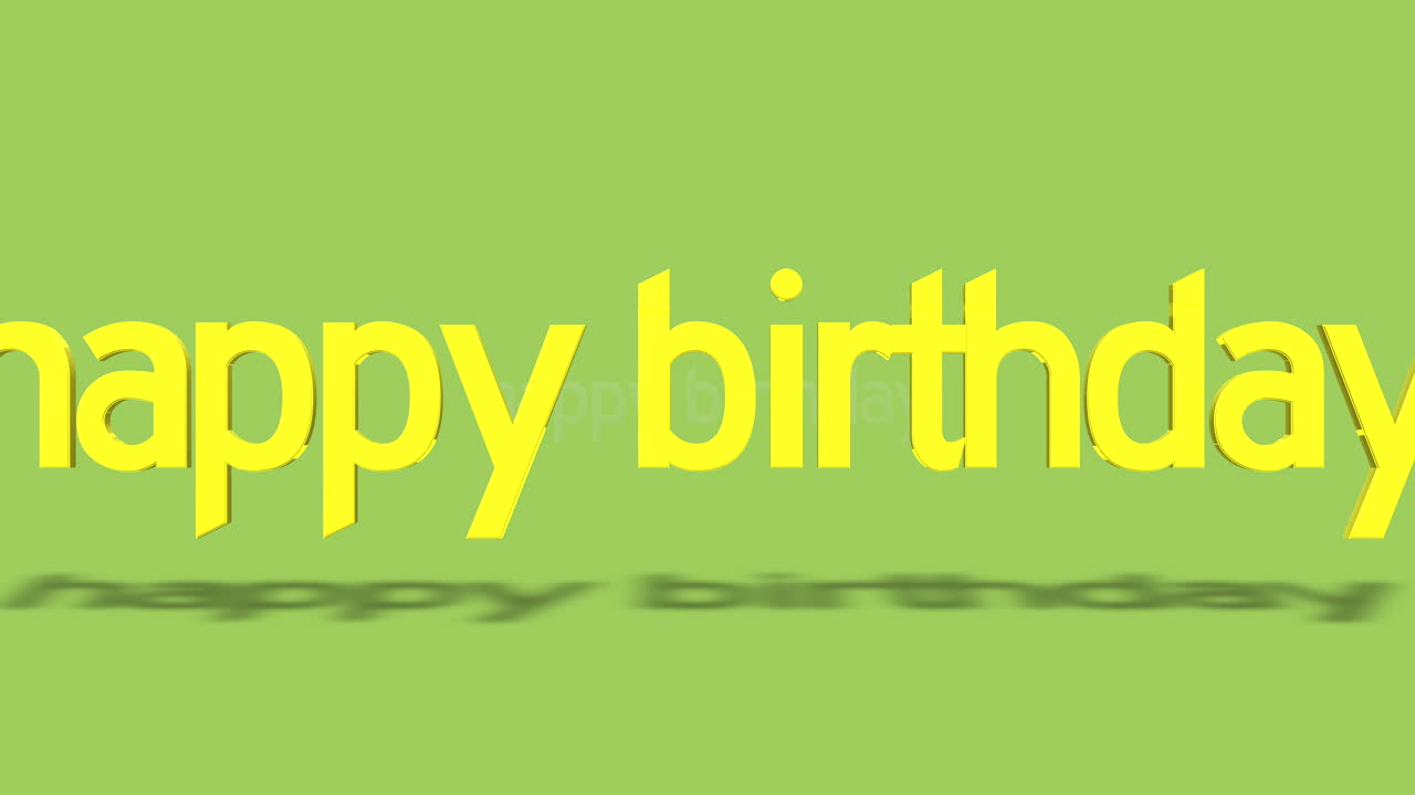 texto de feliz cumpleaños rodante en degradado verde