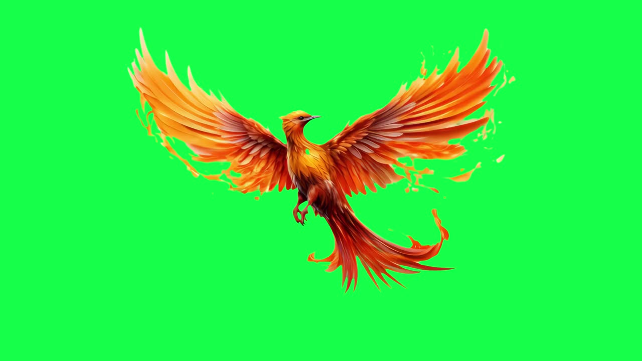 Vibrant phoenix soaring