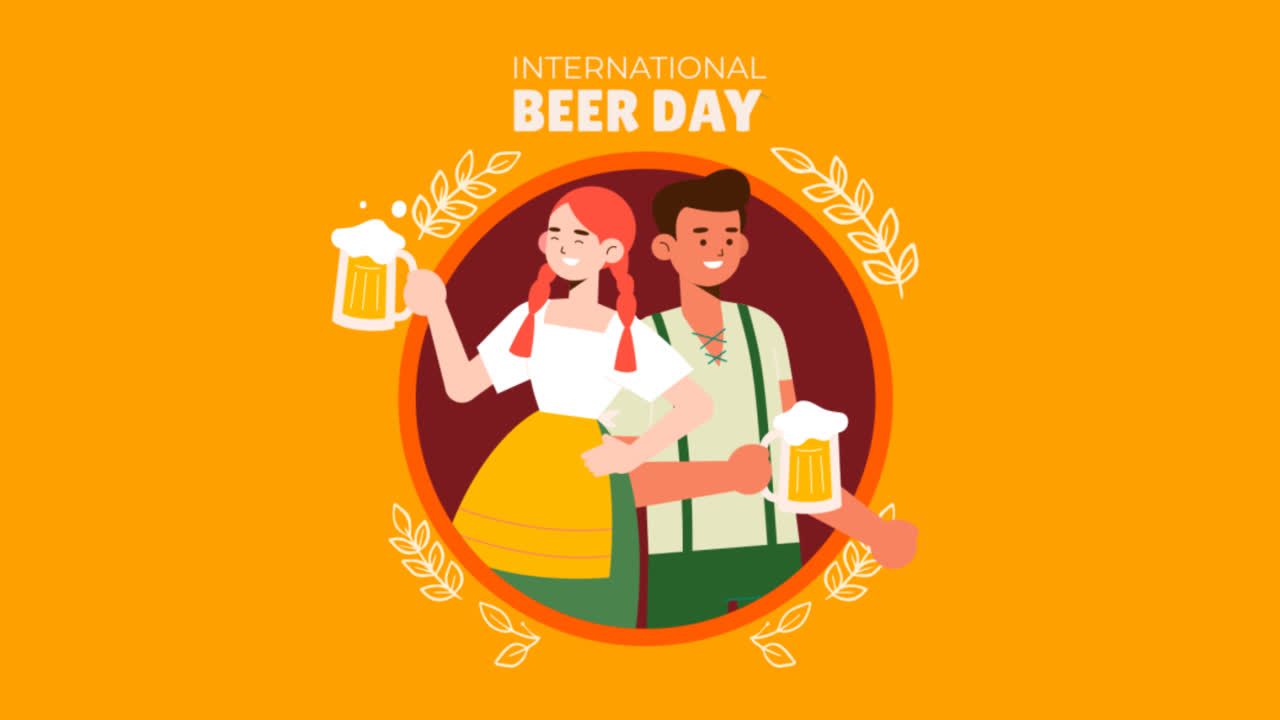 국제 맥주 날 일러스트레이션의 애니메이션