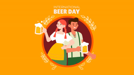 an animation of a international beer day illustration