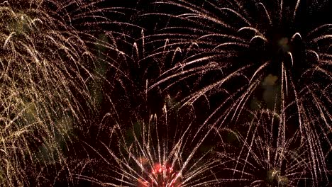 Colorful fireworks exploding in the night sky. Celebrations and events in bright colors.