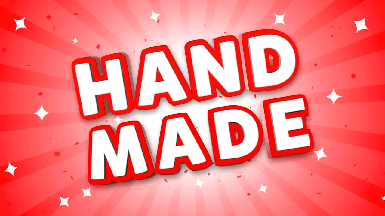 texto 3d hecho a mano en fondo de confeti que cae.