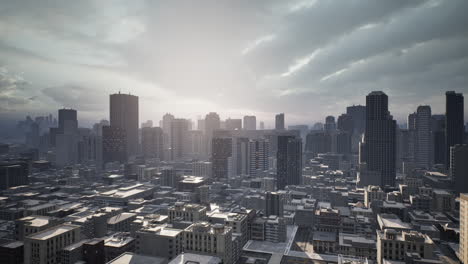 skyline-aerial-view-at-sunset-with-skyscrapers