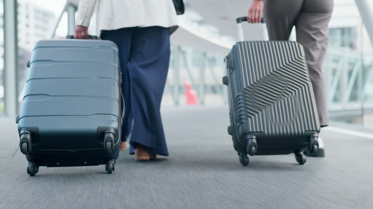Business people, feet and walking in airport