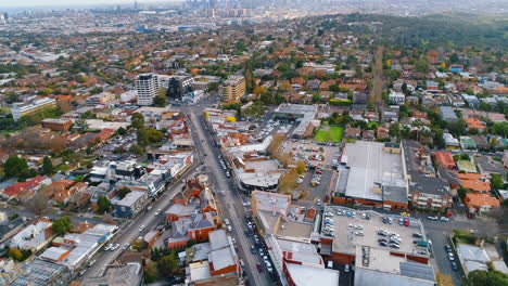 aerial shots over kew, reveal melbourne