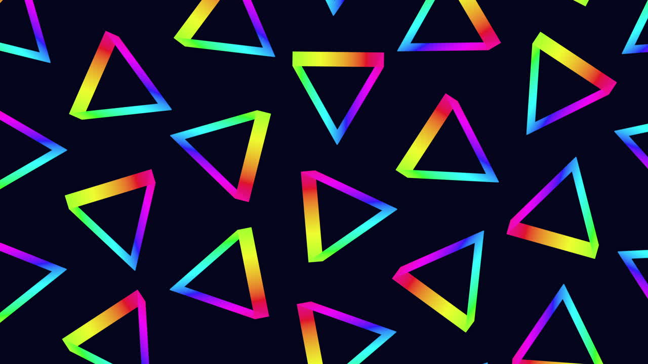 patrón de triángulo colorido dinámico en fondo negro