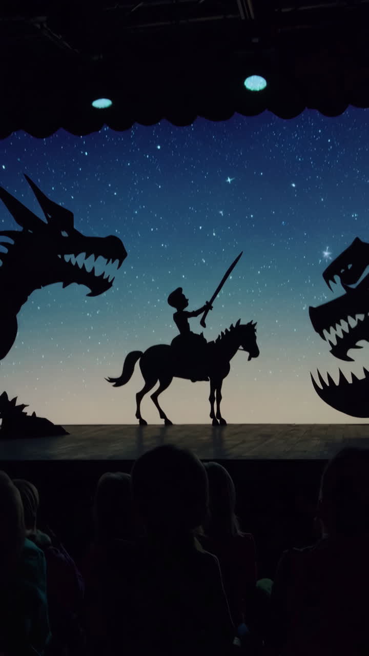 Enchanting Shadow Puppet Play: Knight and Dragons