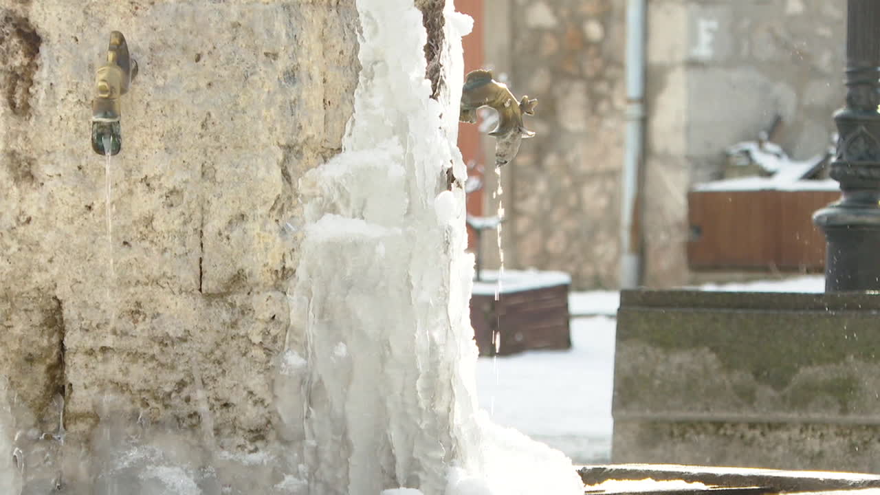 Frozen Fountain in Winter