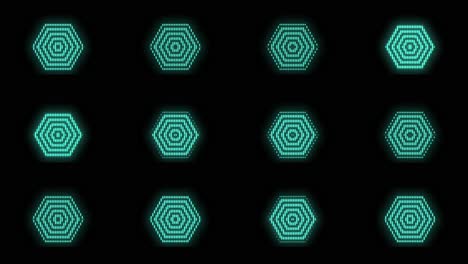 Neon-blue-hexagon-geometric-pattern