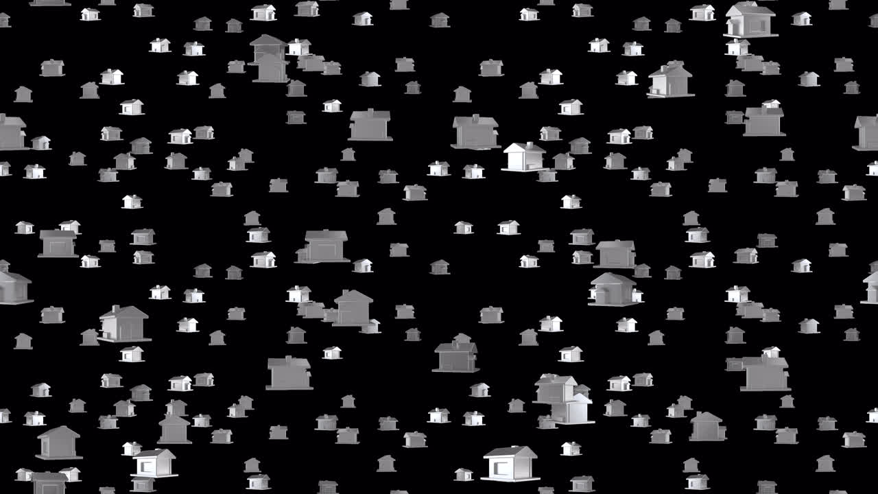 azulejos de la casa de bucle cayendo con alfa