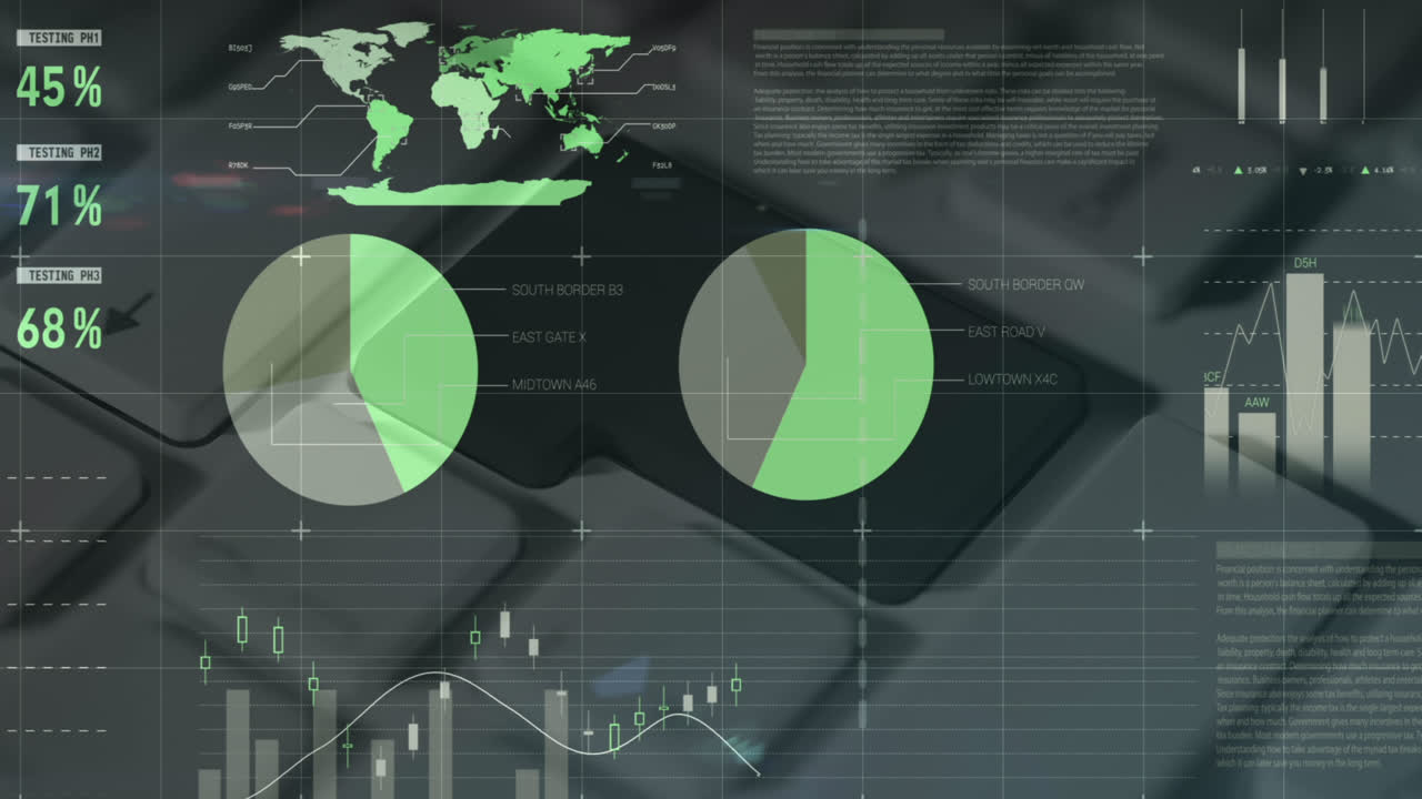 animación del procesamiento de datos a través del teclado de la computadora en fondo gris