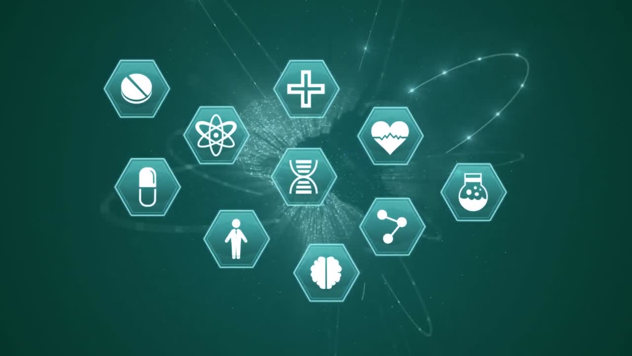 의료 아이콘 과 지구