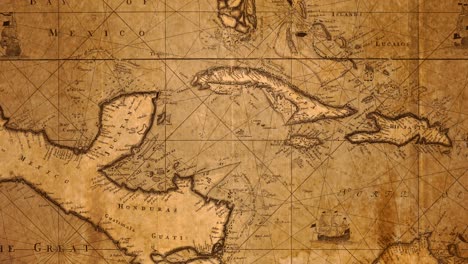antique map of bay of mexico and caribbean islands