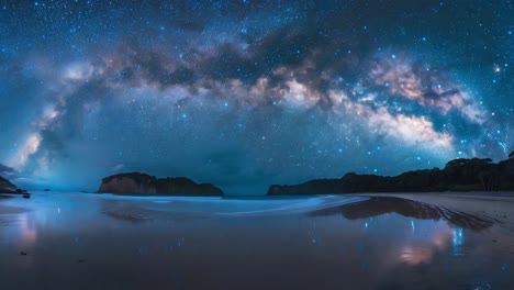 night beach with milky way