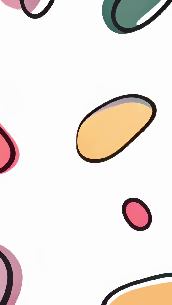 Vertical video: Starting loop showing four outlined shapes shifting color gradients on white canvas