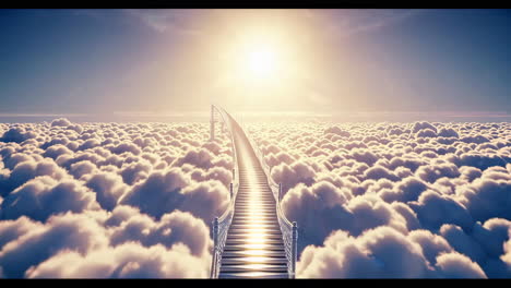 stairway to heaven through clouds