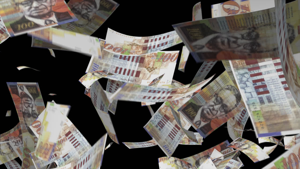 이스라엘의 100 셰 지폐가 떨어졌습니다.