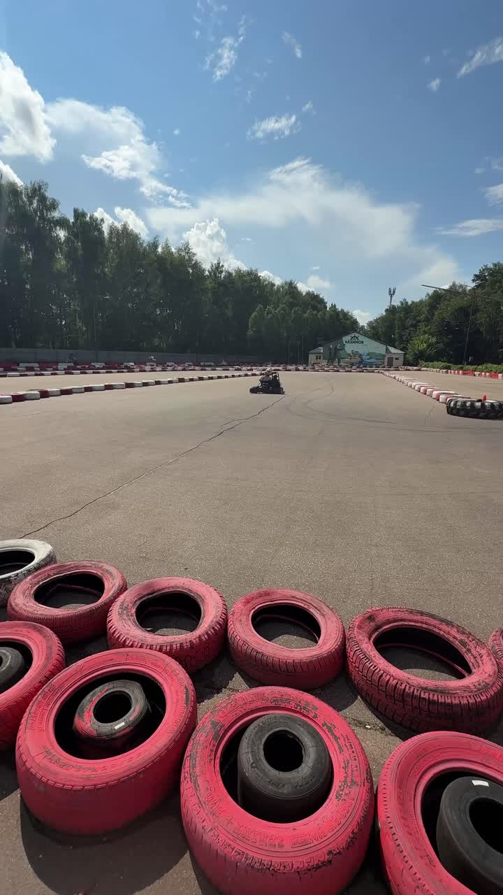Go-Kart Racing Track with Tire Barriers
