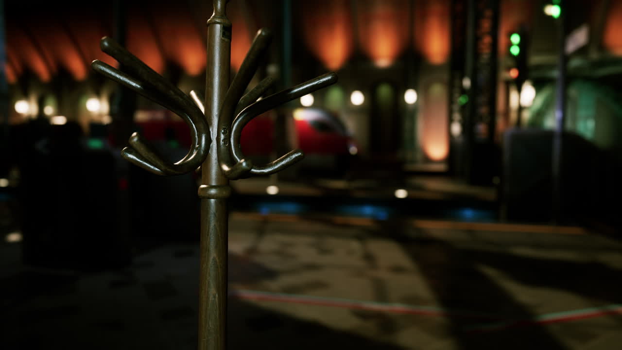 역 에 있는 나무 의 코트 랙