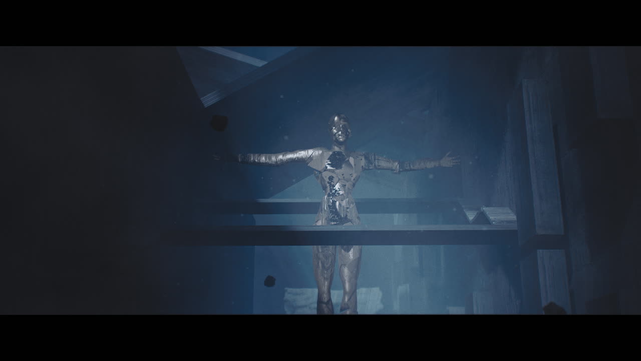 A Mysterious Figure in a Desolate Interior