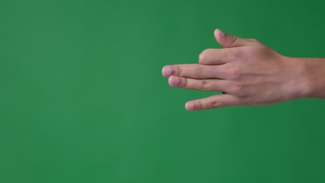 hand sign with three fingers up and shaking little finger