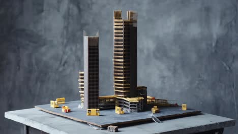 building model of skyscrapers and urban development