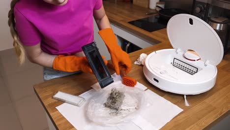 cleaning a robot vacuum cleaner