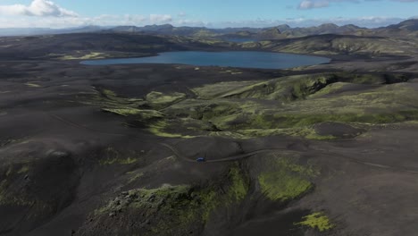 Aerial drone view of the landscape of Iceland