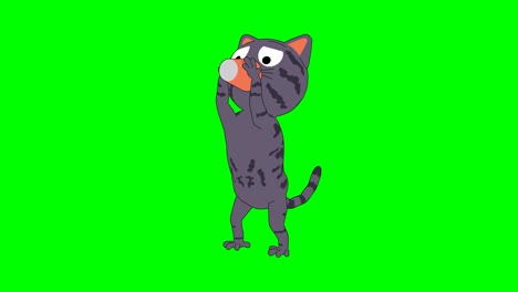 animated cat with coffee.