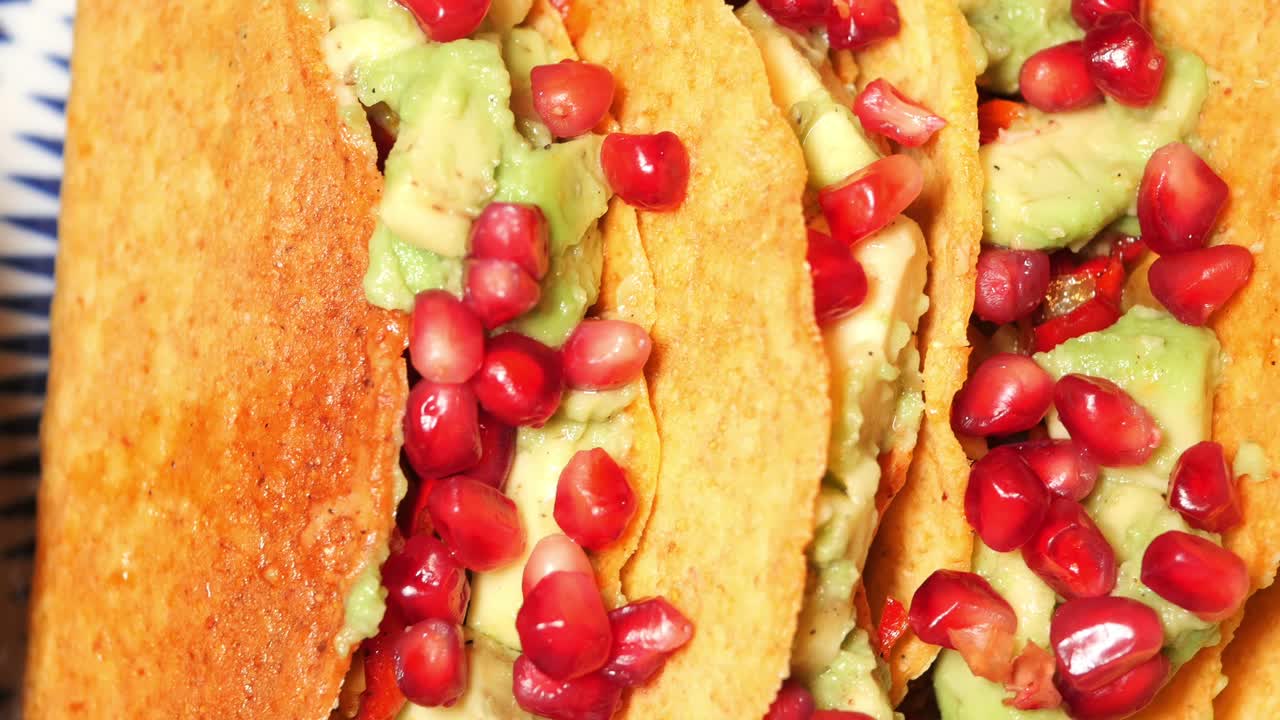 Delicious Avocado and Pomegranate Tacos