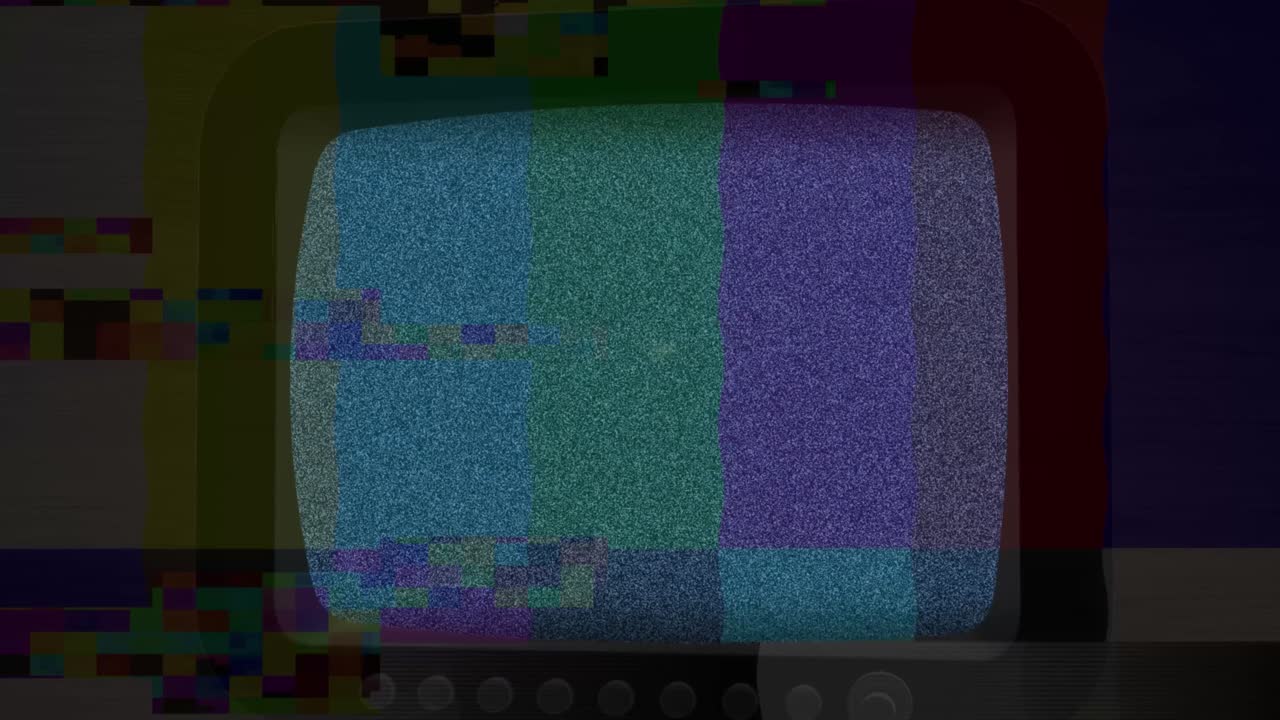 4K Loop Animation of Vintage Retro tube monitor. pixelated sign on 70s, 80s style display or screen.