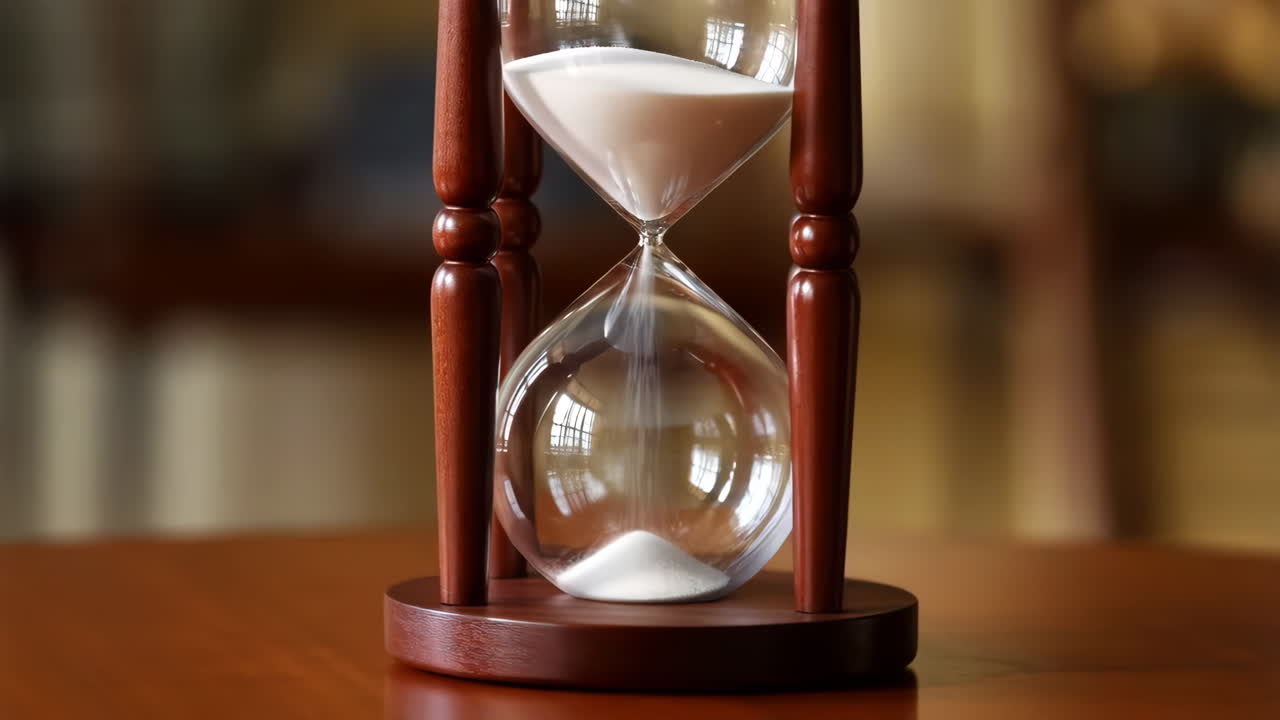 Hourglass with Sand Flowing