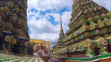 time lapse beautiful wat pho temple , bangkok , thailand