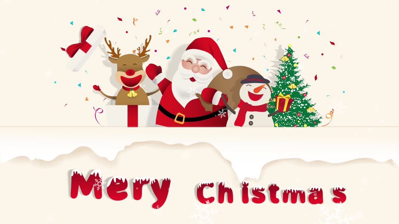 모션 그래픽 메리 크리스마스 콘셉트