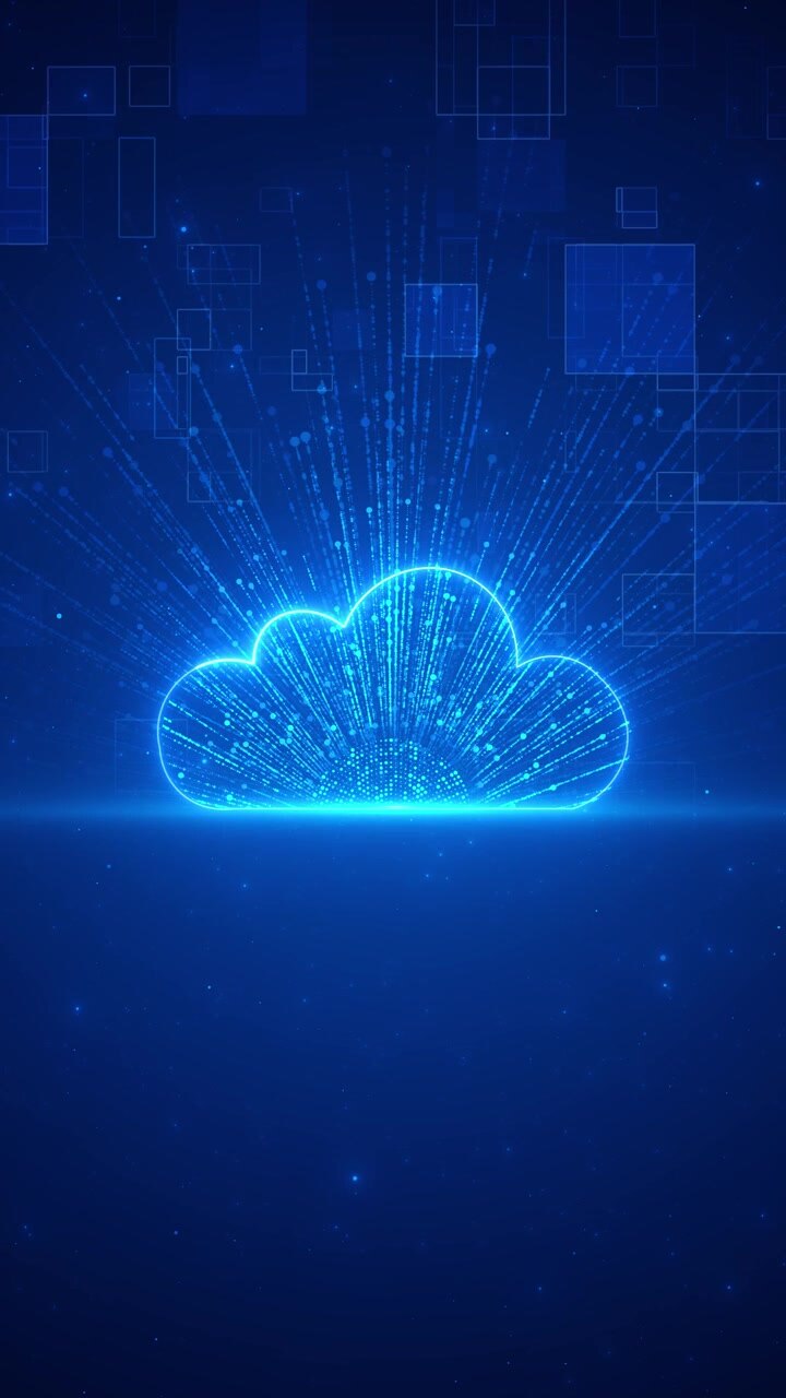 Signals surge cloud service icon futuristic interface generous copy space software services remote