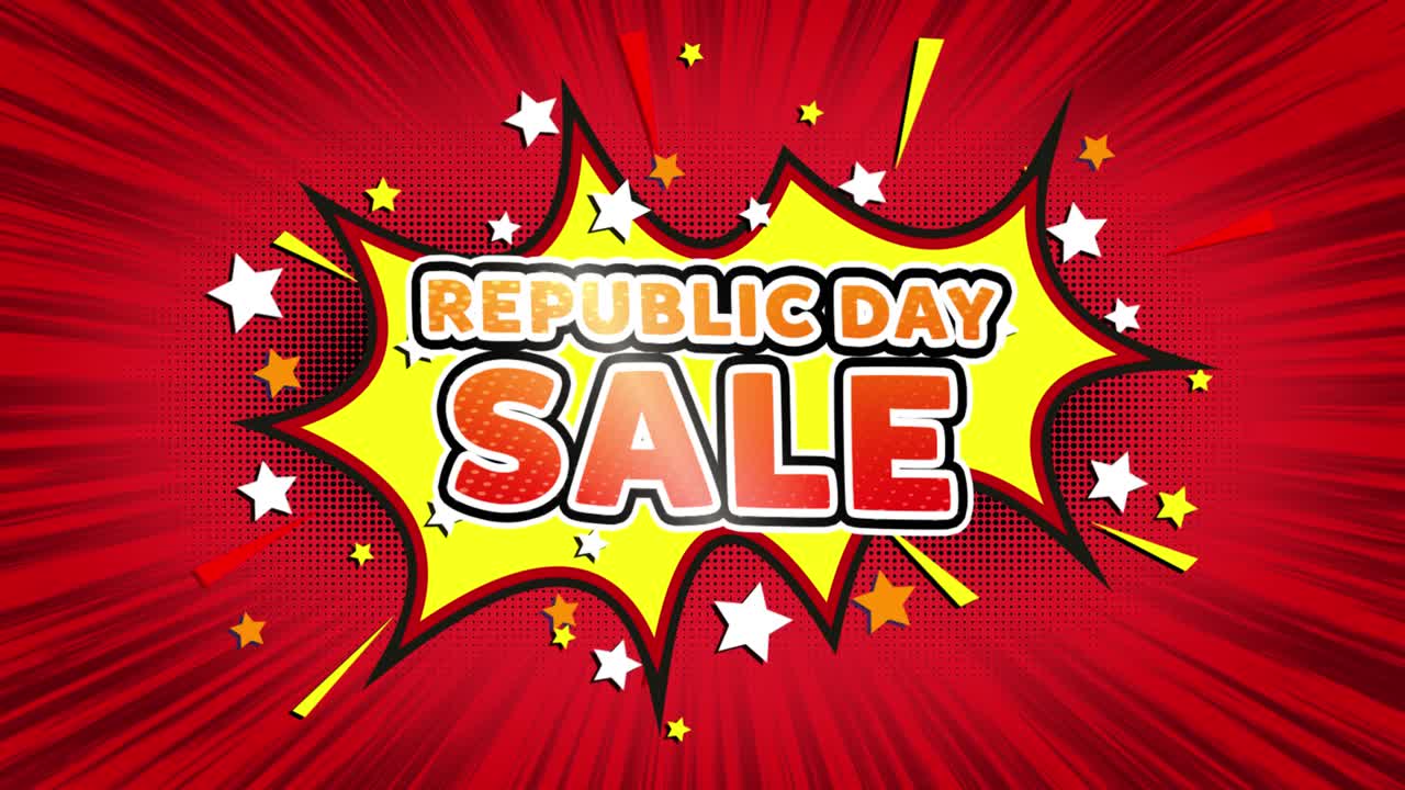 Republic Day Sale Comic Book Style Graphic