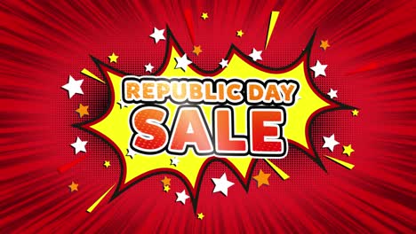 republic day sale comic book style graphic