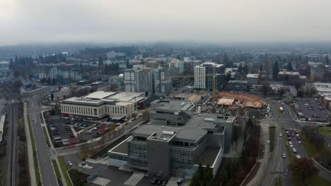 Luftaufnahme-Der-Skyline-Der-Innenstadt-Von-Eugene,-Oregon
