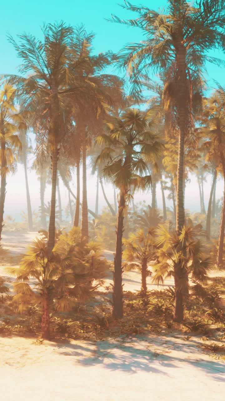 종려나무 가 있는 열대 해변 낙원