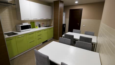 modern shared kitchen and dining area